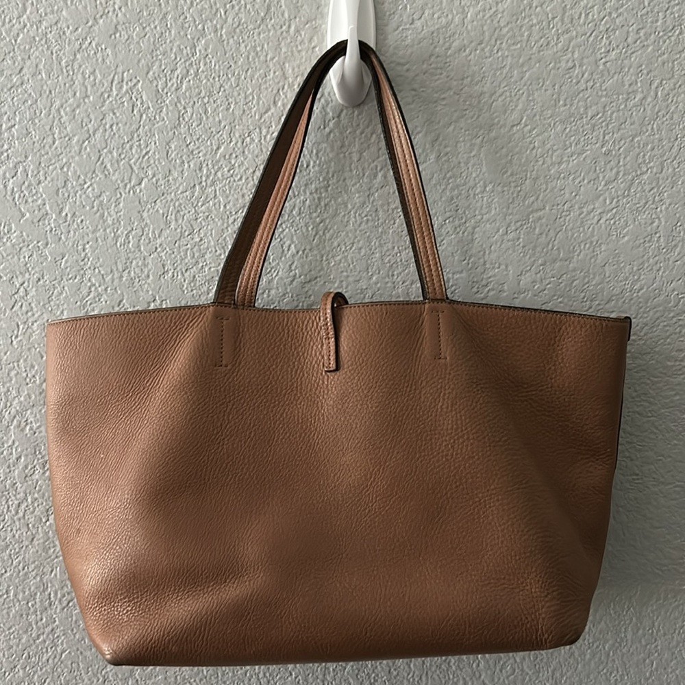 Salvatore Ferragamo Tan Leather Tote with Silver Gancini Accent - Picture 4 of 14